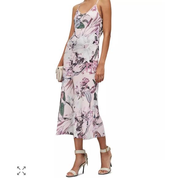 ALL SAINTS Bryony Leondra Spaghetti Strap Floral Slip Dress 10 NEW - Picture 1 of 9